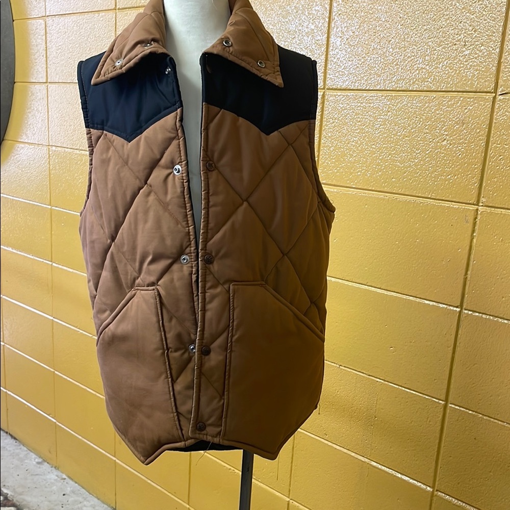Men's or Ladies XS Golden Fleece Brown Quilted Vest
